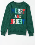 Christmas Merry And Bright Cable Knit Pullover Sweatshirt