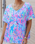 Floral Short Sleeve V-Neck Tee