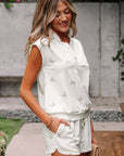 Gianna Bow Half Zip Tank and Shorts Set