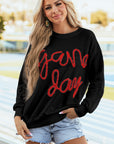 GAME DAY Tinsel Drop Shoulder Sweatshirt