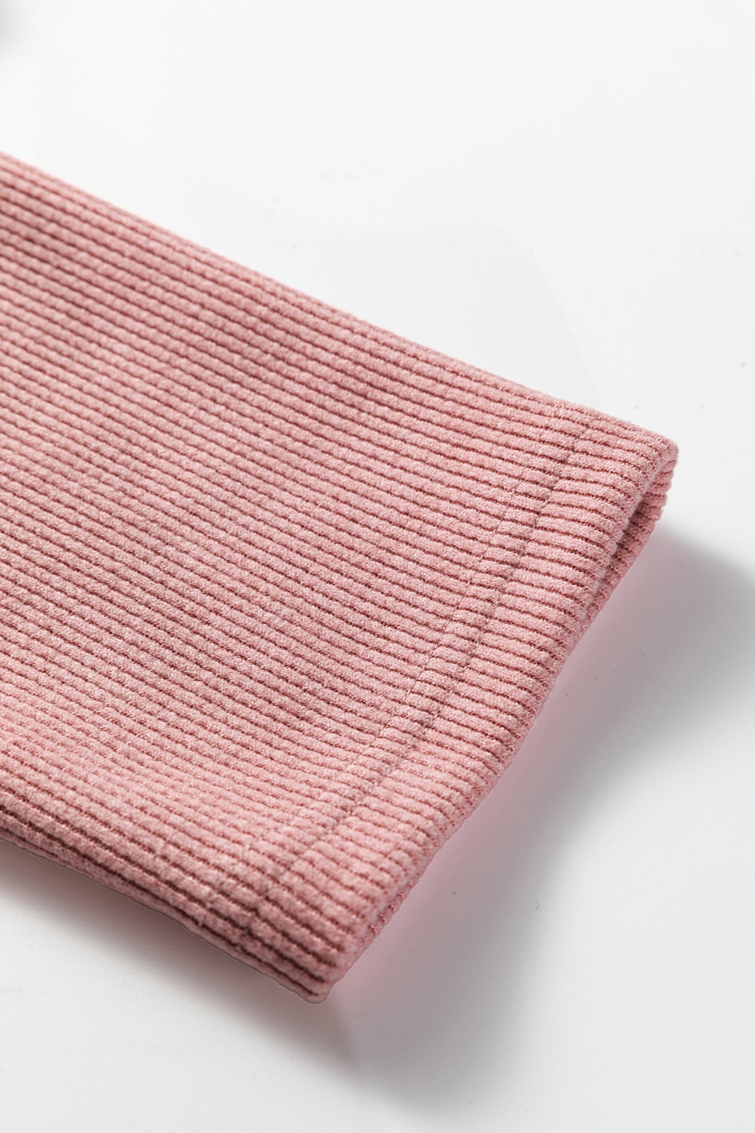 Solid Corduroy Lace Hoodie and Pants Set