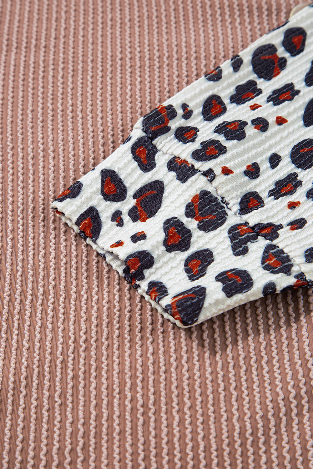 Western Leopard Corded Knit Patchwork Shacket