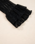 Lace Patchwork Flounce Sleeve Top