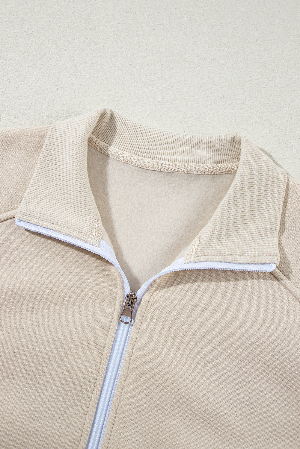 Solid Zip-Up Jacket and Drawstring Pants Set