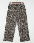 Leopard Denim Straight Leg Jeans