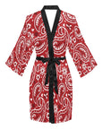 Red Bandana Women's Lounge Kimono Robe