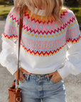 Avery Print Drop Shoulder Sweater