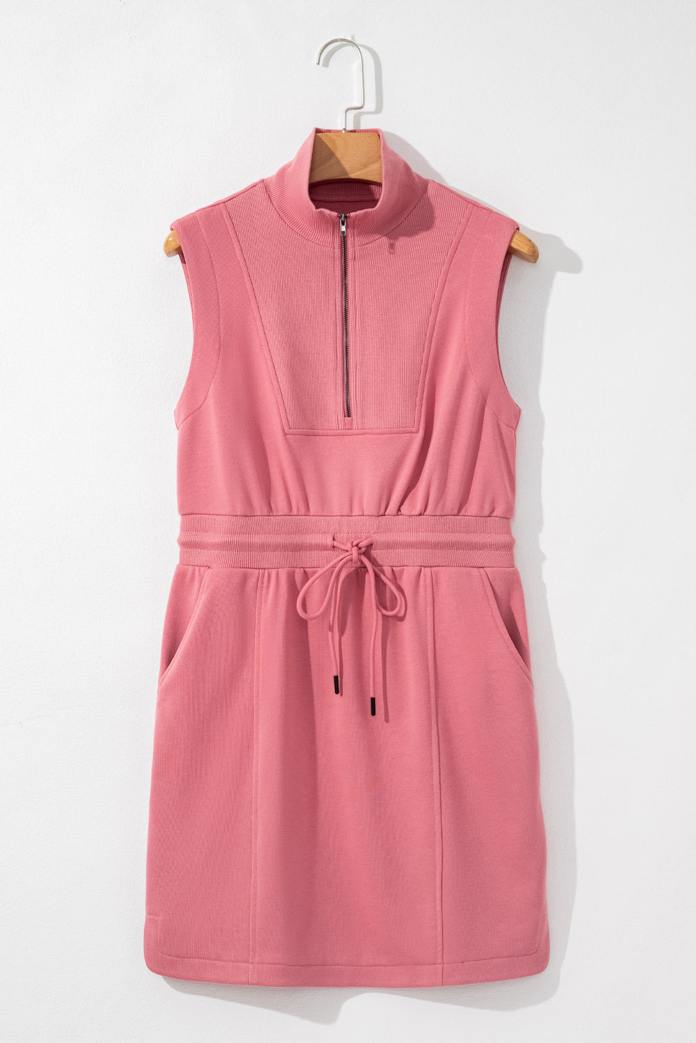 Nayeli Zipped Collar Drawstring Waist Dress