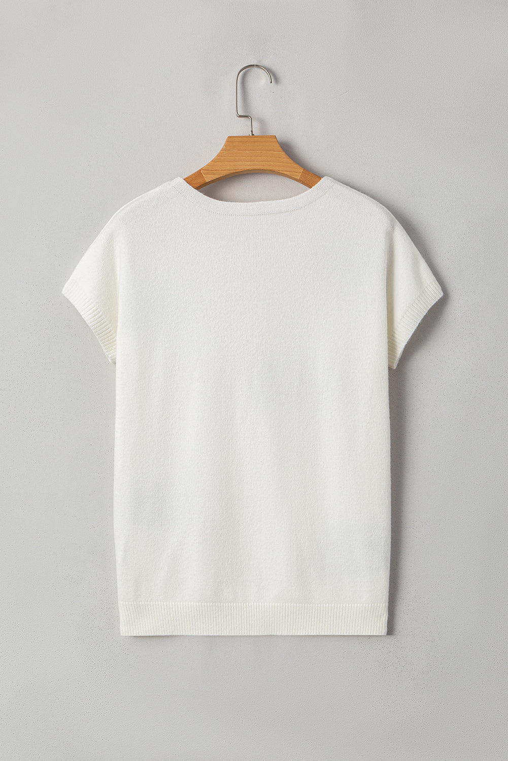 Kya Bow Pattern Knit Short Sleeve Sweater
