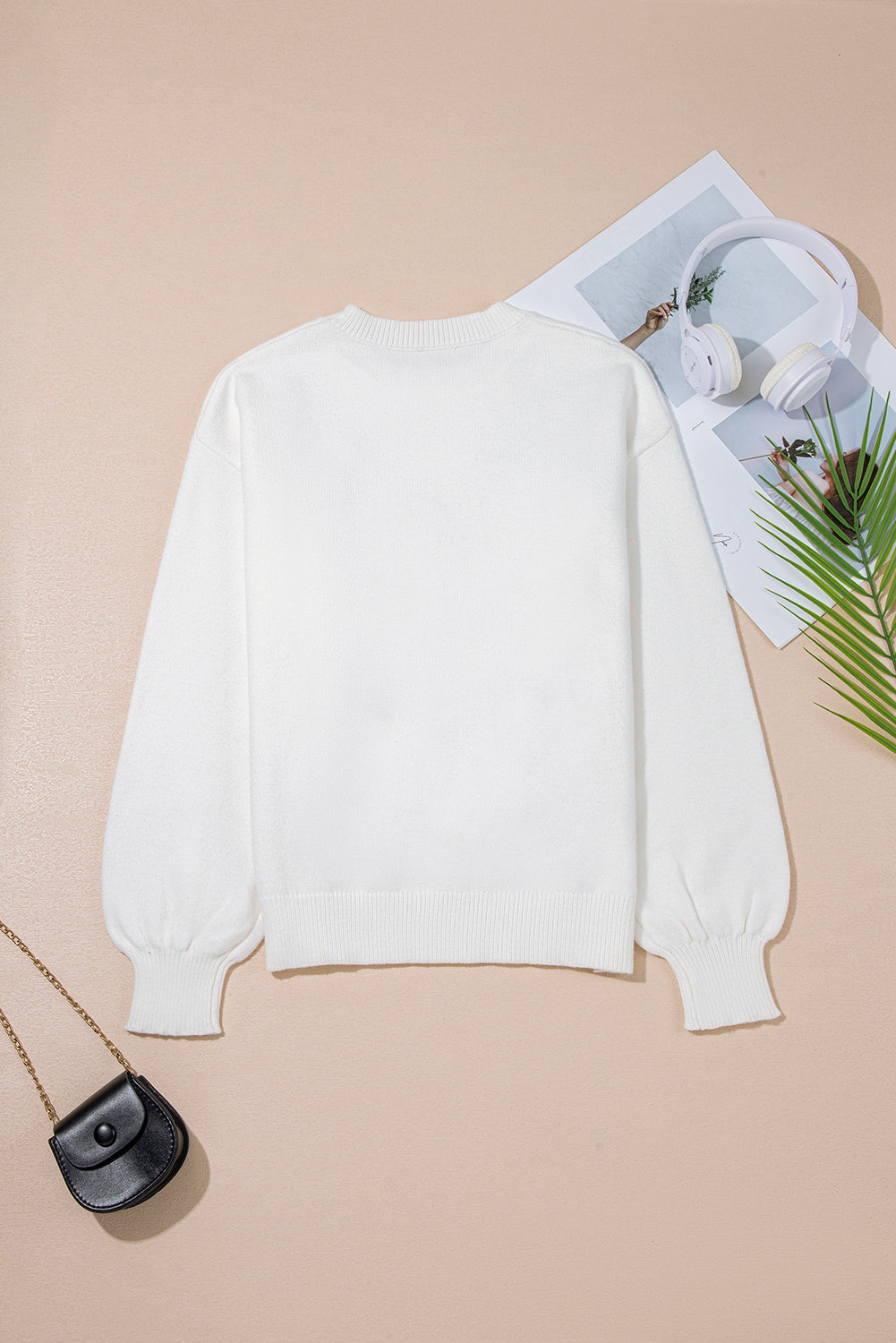 Western Tinsel Boots Crew Neck Sweater