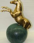 Rearing Stallion Mustang Horse Bronze Marble Statue Sculpture Western Art Gift
