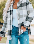 Plaid Button-Up Long Sleeve Pocketed Shacket