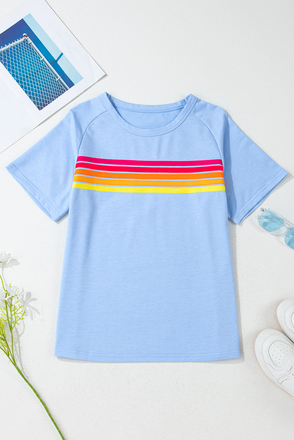Priscilla Striped Patch Front Casual Top