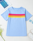 Priscilla Striped Patch Front Casual Top