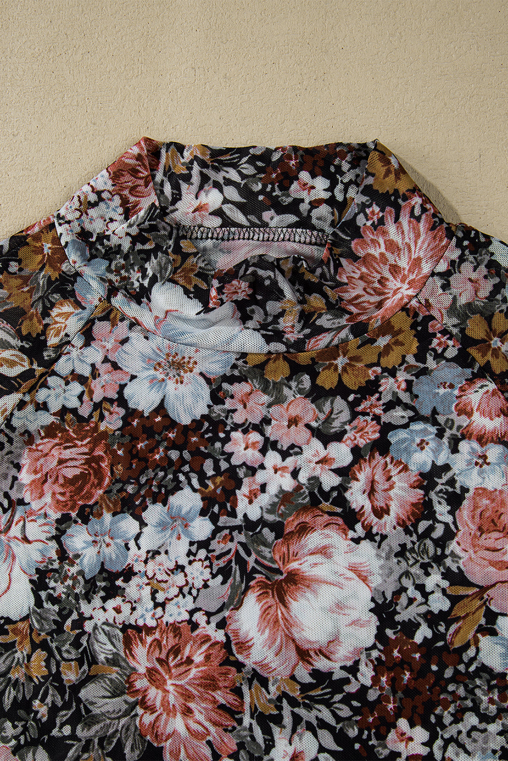 Floral Mesh Long Sleeve Top