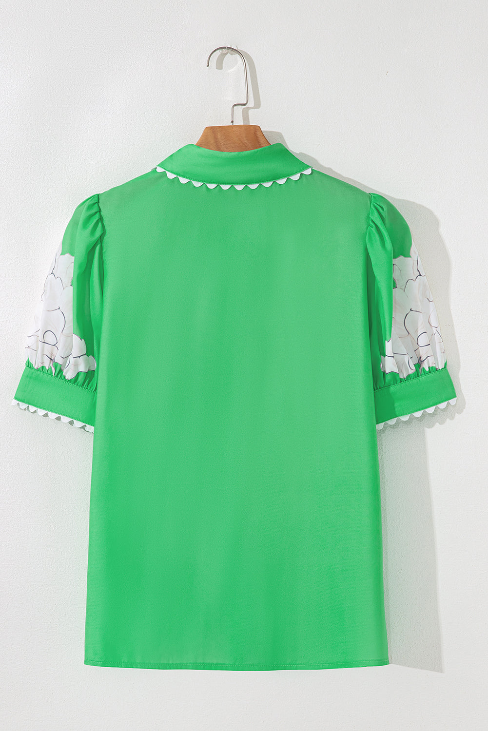 Floral Ric-Rac Puff Sleeve Shirt