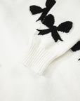Bow Lace-up Sweater Cardigan