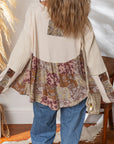 Boho Paisley Patchwork Long Sleeve Top
