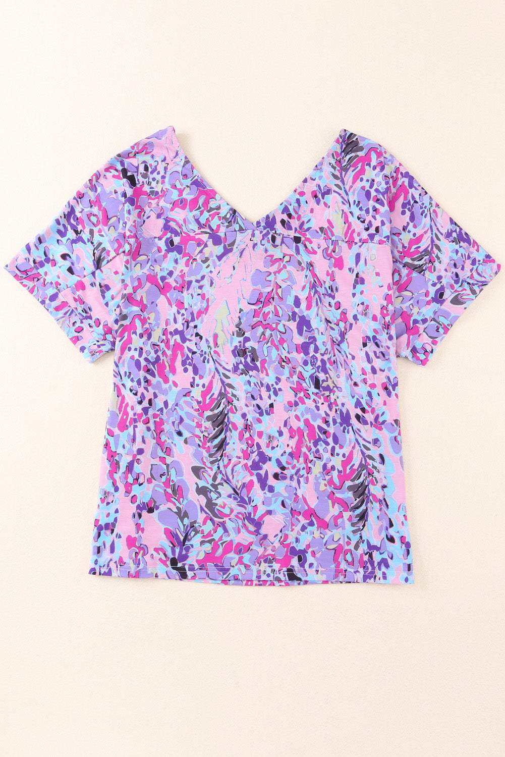 Floral Short Sleeve V-Neck Tee