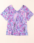 Floral Short Sleeve V-Neck Tee