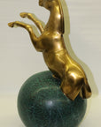Rearing Stallion Mustang Horse Bronze Marble Statue Sculpture Western Art Gift