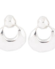 Faceted Sterling Silver Doorknocker Post Earrings