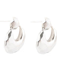 Faceted Sterling Silver Doorknocker Post Earrings