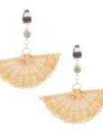 Fan of Rattan Blue Turquoise and Sterling Silver Earrings