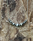 Silver Pearl Rondelle Necklace