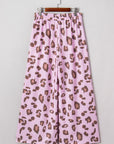 Leopard Drawstring High Waist Pocketed Pants