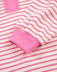 Stripe Collared V-Neck Pullover and Skort Set