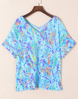 Floral Short Sleeve V-Neck Tee
