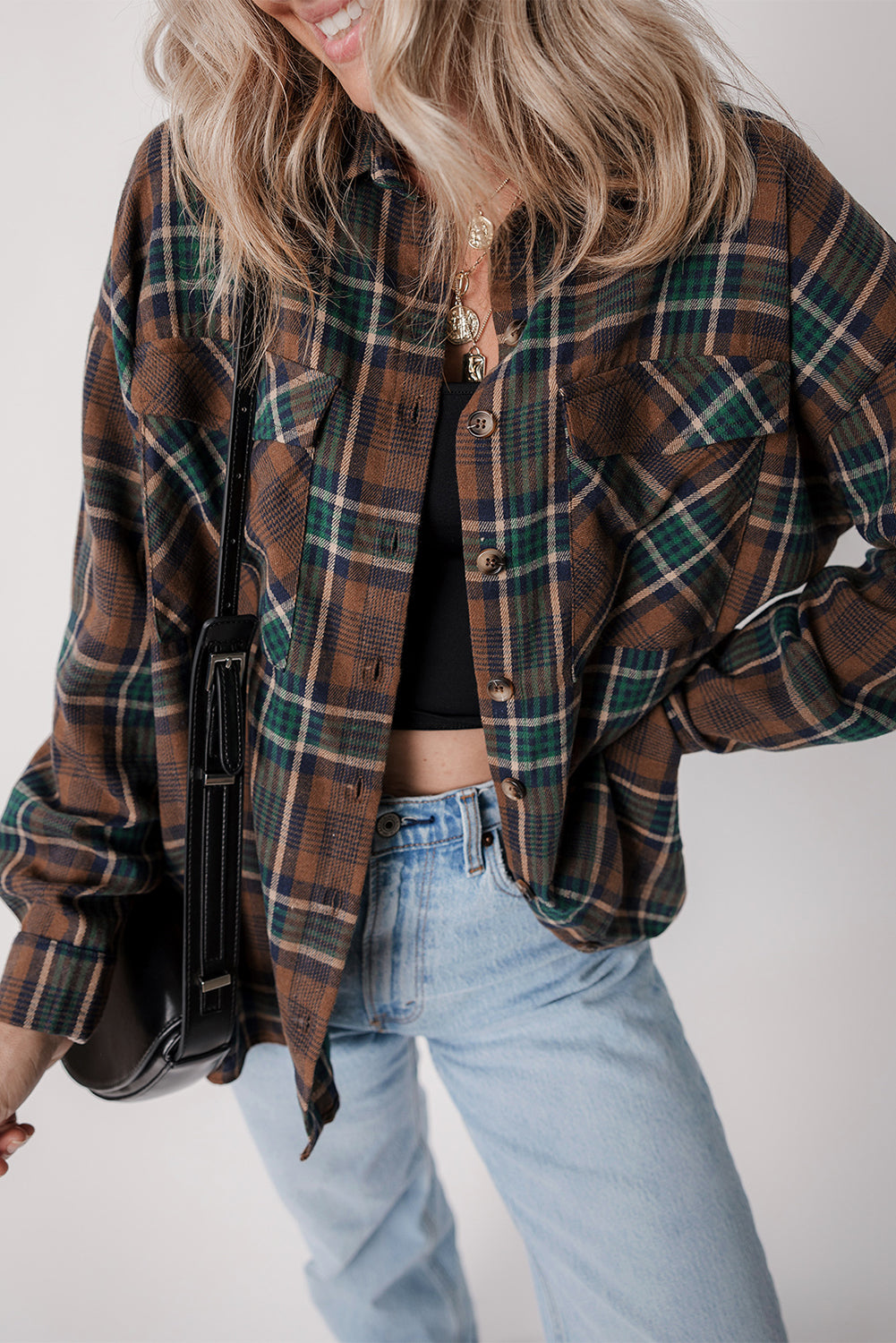 Elizabeth Plaid Print Chest Shirt