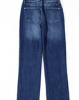 Solid Mineral Wash Raw Hem Flared Jeans