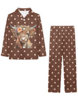 Cute Highland Stars Girl's Western Pajama Set