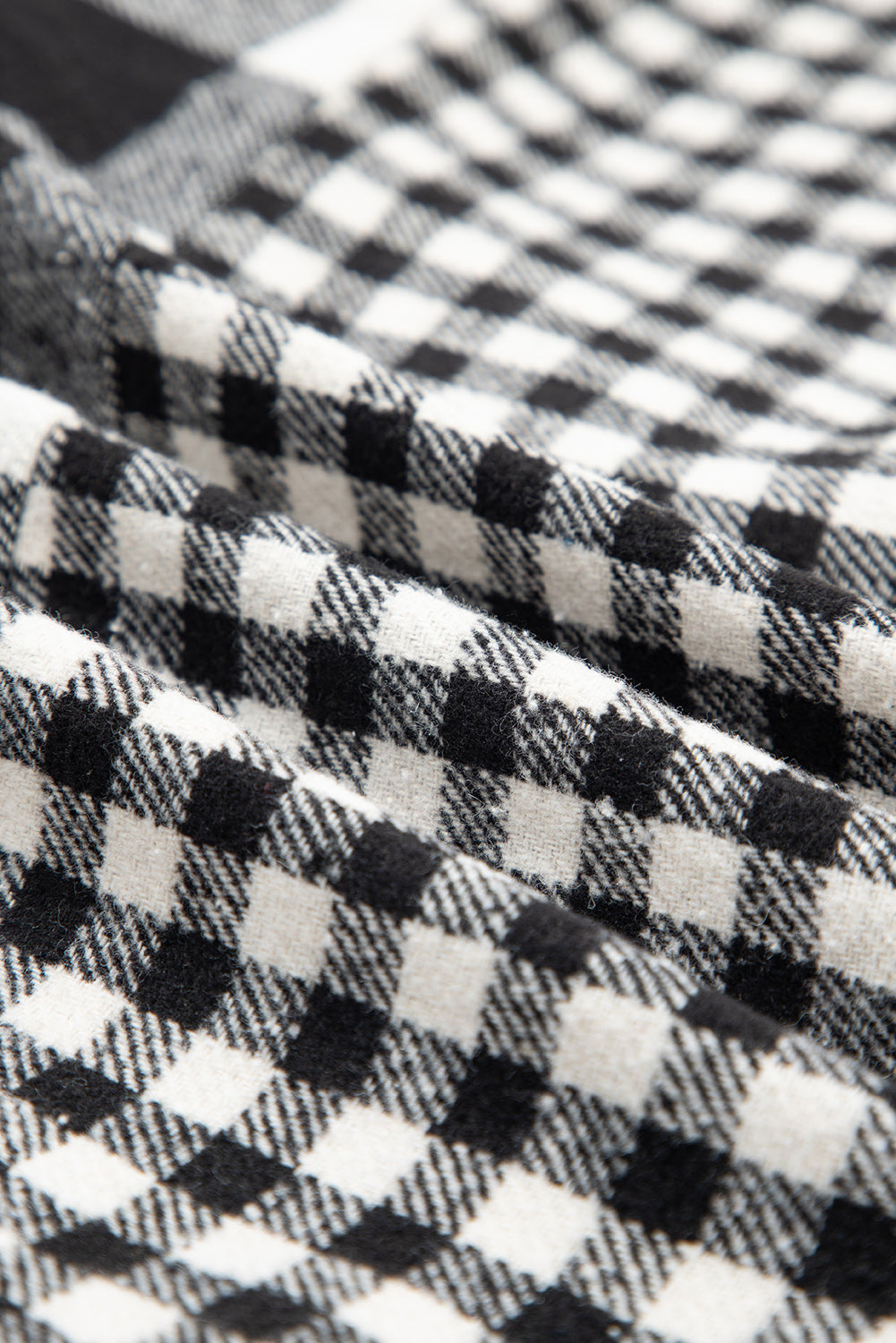 Plaid Patchwork Drawstring Hooded Shacket