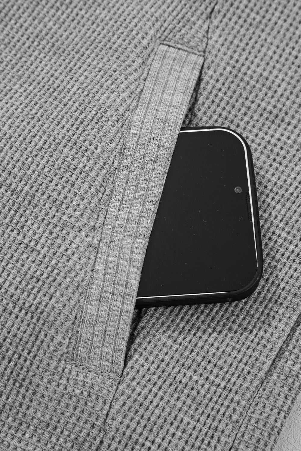 Kayla Waffle Zip Up Hooded Jacket