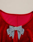 Bow Velvet High Waist Mini Dress