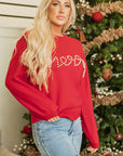 Aria Beaded Merry Casual Sweater