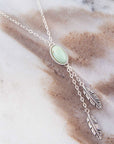 Feather Green Turquoise and Sterling Silver Necklace
