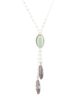 Feather Green Turquoise and Sterling Silver Necklace
