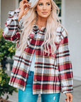 Keily Plaid Pocketed Shacket
