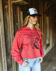 Feelin' Lucky Raw Hem V-Neck Crop Graphic Sweatshirt
