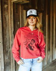 Feelin' Lucky Raw Hem V-Neck Crop Graphic Sweatshirt