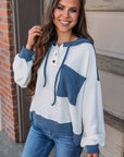 Corded Patch Pocket Drawstring Hoodie