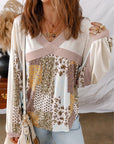 Floral Patchwork Long Sleeve Blouse
