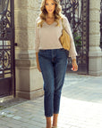 Bow Back  Lantern Sleeve V-Neck Sweater