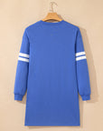 Varsity Stripe Long Sleeve Sweatshirt Dress