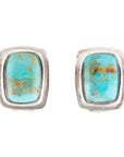Fiji Isles Blue Turquoise Sterling Silver Clip Earrings