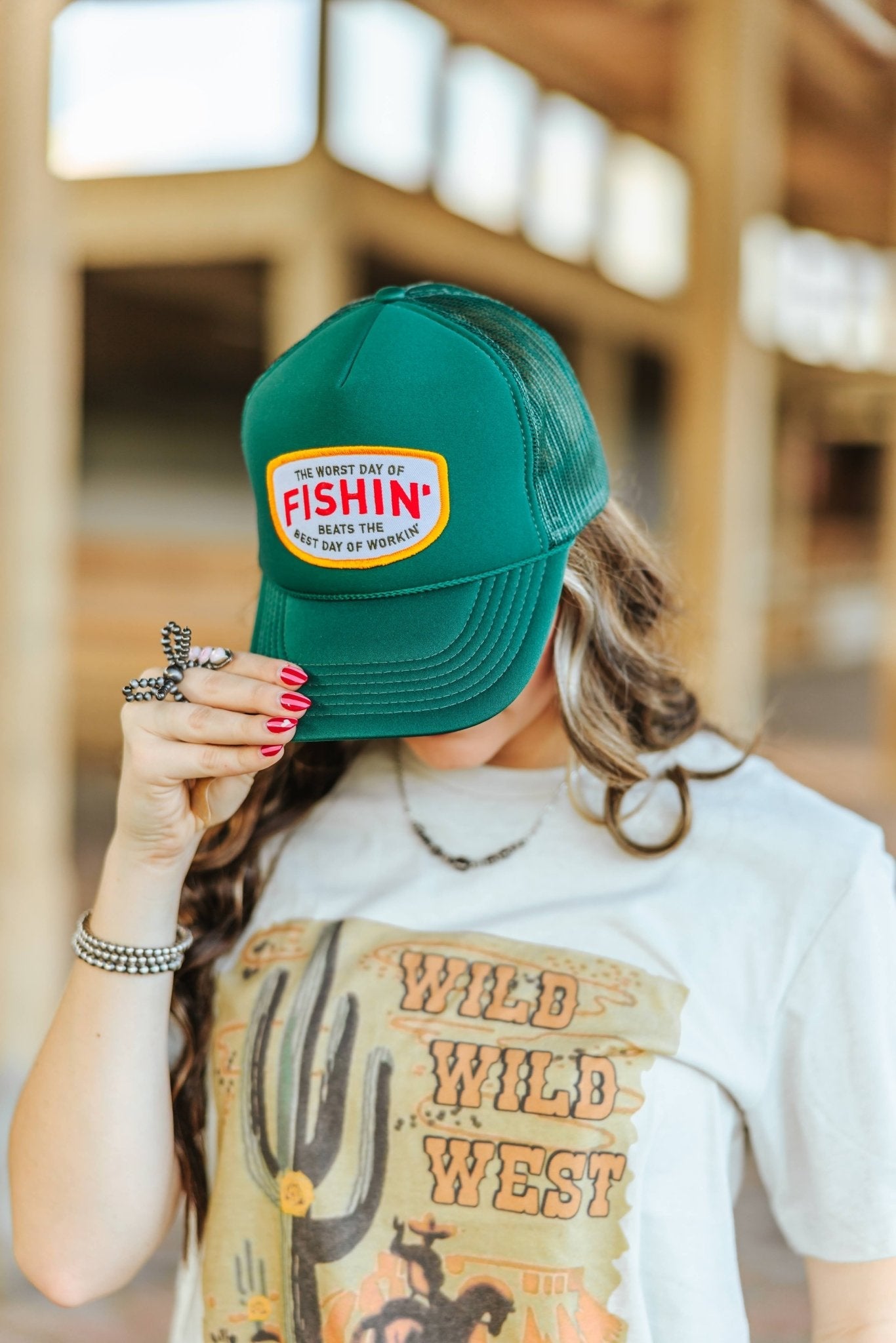 Fishin&#39; Beats Workin&#39; Patch Trucker Hat